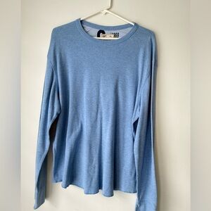 GAP Long Sleeve Waffle Knit Shirt XXL Blue Casual Lightweight Top